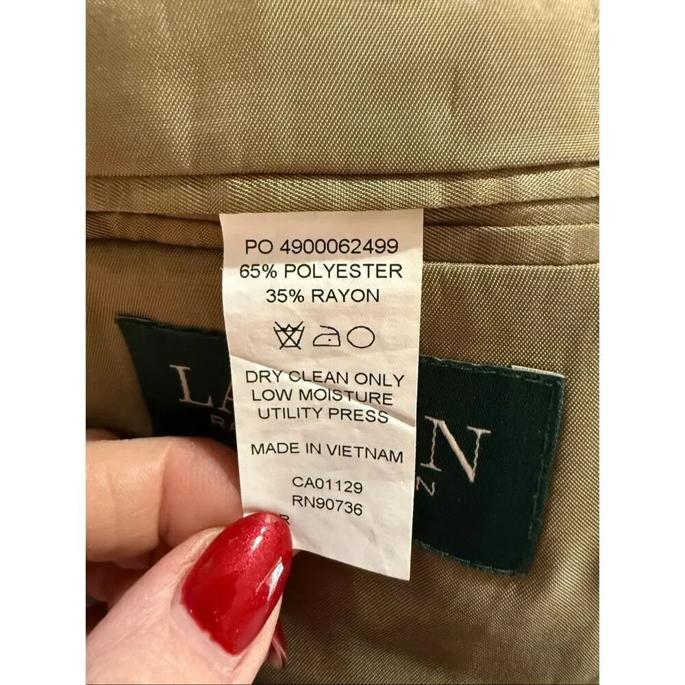 Ralph Lauren Blazer Sportscoat Brown Houndstooth Micro Plaid Academia Size 42R